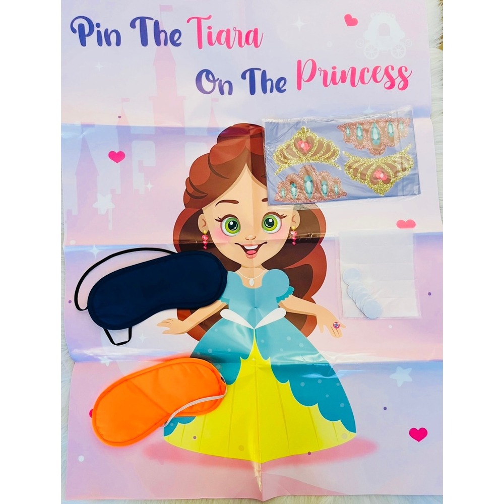 NEW Pin the Tiara‎ on the Princess Party Game Birthday Party Favor